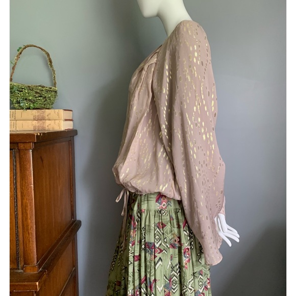 The Addison Story : silk & lurex surplice top - Picture 2 of 15